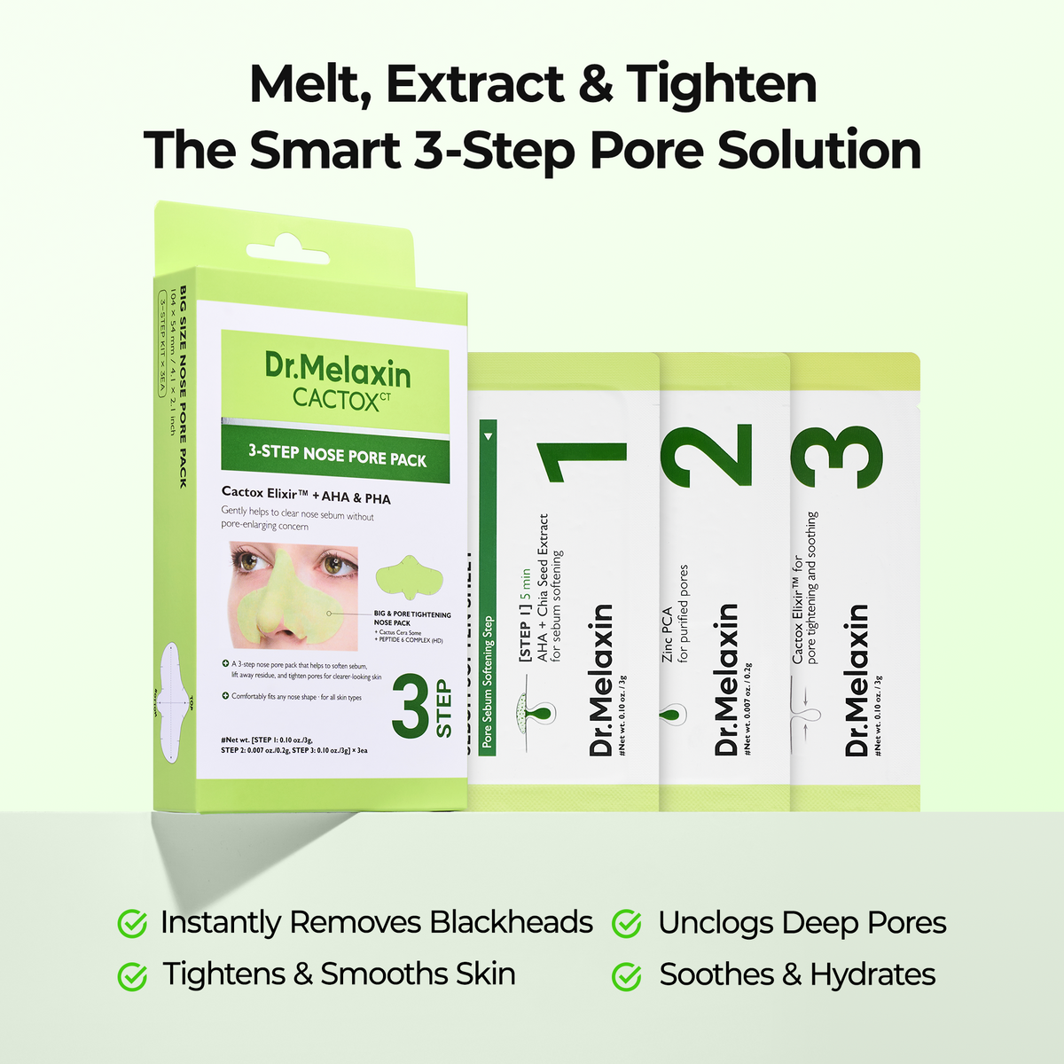 [CLEARANCE SALE] CACTOX 3-Step Nose Mask Pack